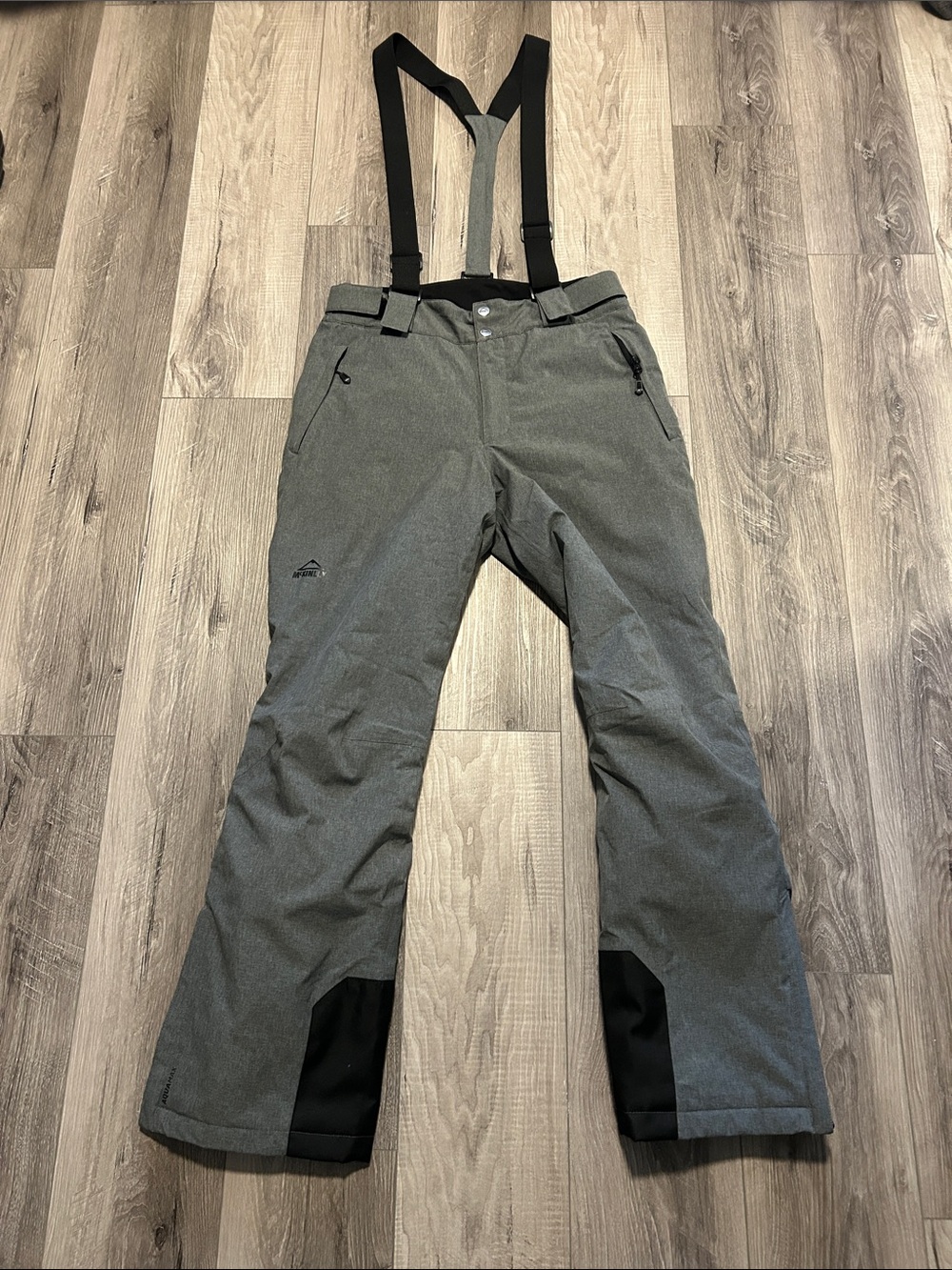 McKinley Men's Gray Snow Pants with Removable Suspenders